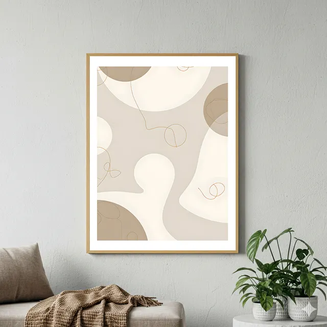 Image of Art mural scandinave minimaliste abstrait