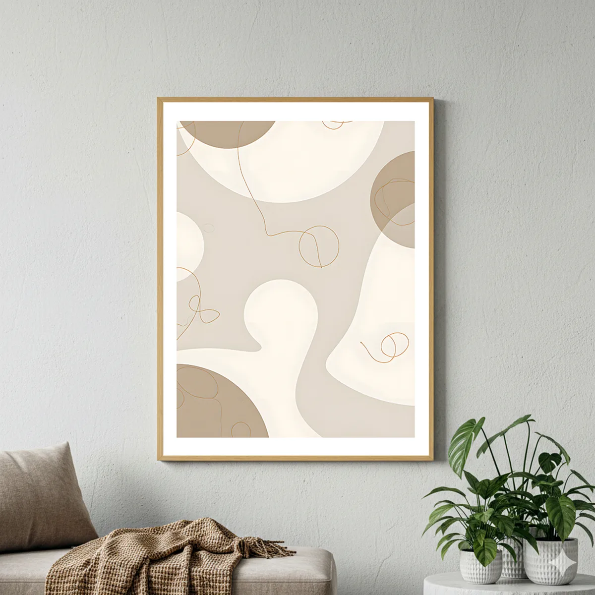 Product image attachment 1 - Art mural scandinave minimaliste abstrait