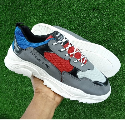 Photo 1 du produit - tennis gris, rouge