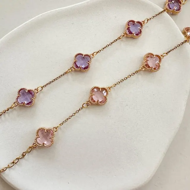Image of Bracelet trèfle en cristal