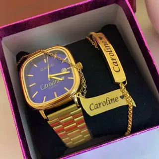 Photo 1 du produit  - ensemble montre casio+chaîne+bracelet