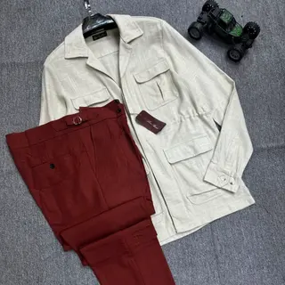 Photo 3 du produit  - ensemble surchemise  lin + pantalon taille haute