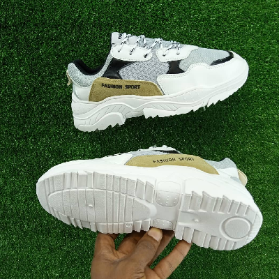 Photo 1 du produit - tennis blanc et or