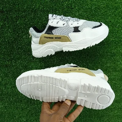 Product image attachment 1 - gold and white sneakers