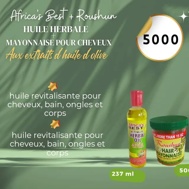 Image de huile herbale + mayonnaise pour cheveux