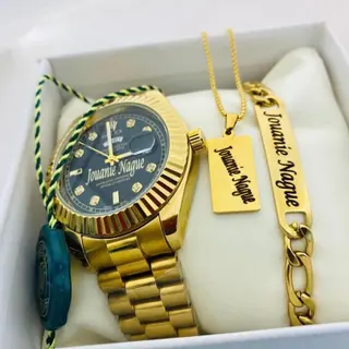 Photo 1 du produit  - ensemble montre , chaîne , bracelet  personnalisé