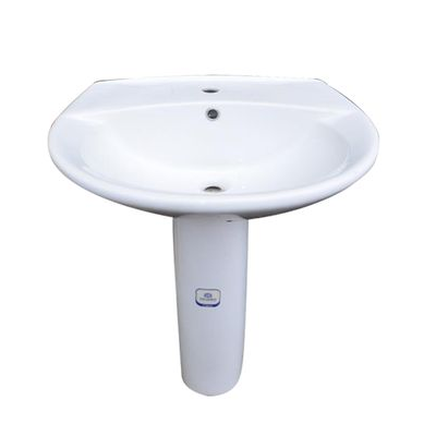 Product image attachment 1 - Washbasin + Universal Column - White VECTRA