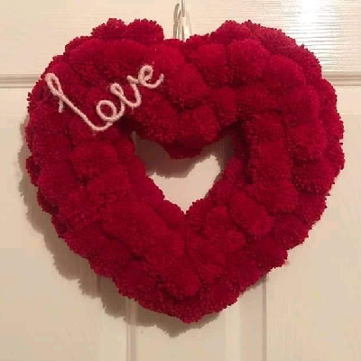 Photo 1 du produit - Couronne de fleurs - rouge carmin