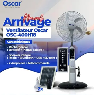 Photo 1 du produit  - ventilateur avec plaque solaire et deux ampoules