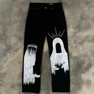 Photo 1 du produit  - pantalon boyfriend avec design