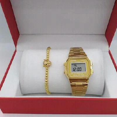 Photo 1 du produit - Montre couleur or + bracelet