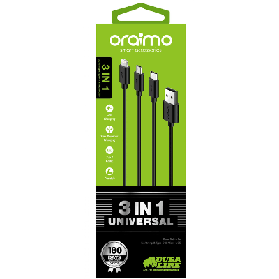 Photo 1 du produit - Oraimo 3 in 1 universal data Cable