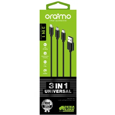 Image de Oraimo 3 in 1 universal data Cable