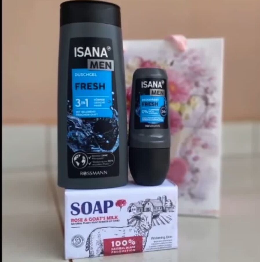 ISANA (shower gel, deo roll, soap)