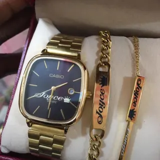 Product image attachment 1 - personalized Casio or Rolex gold or silver watch