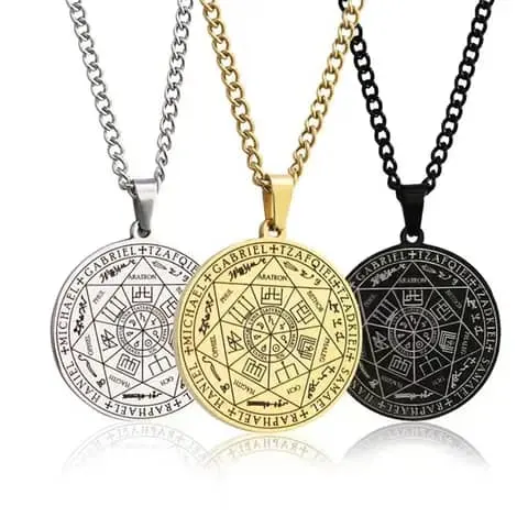 Image of necklace of the seven archangels protection wealth