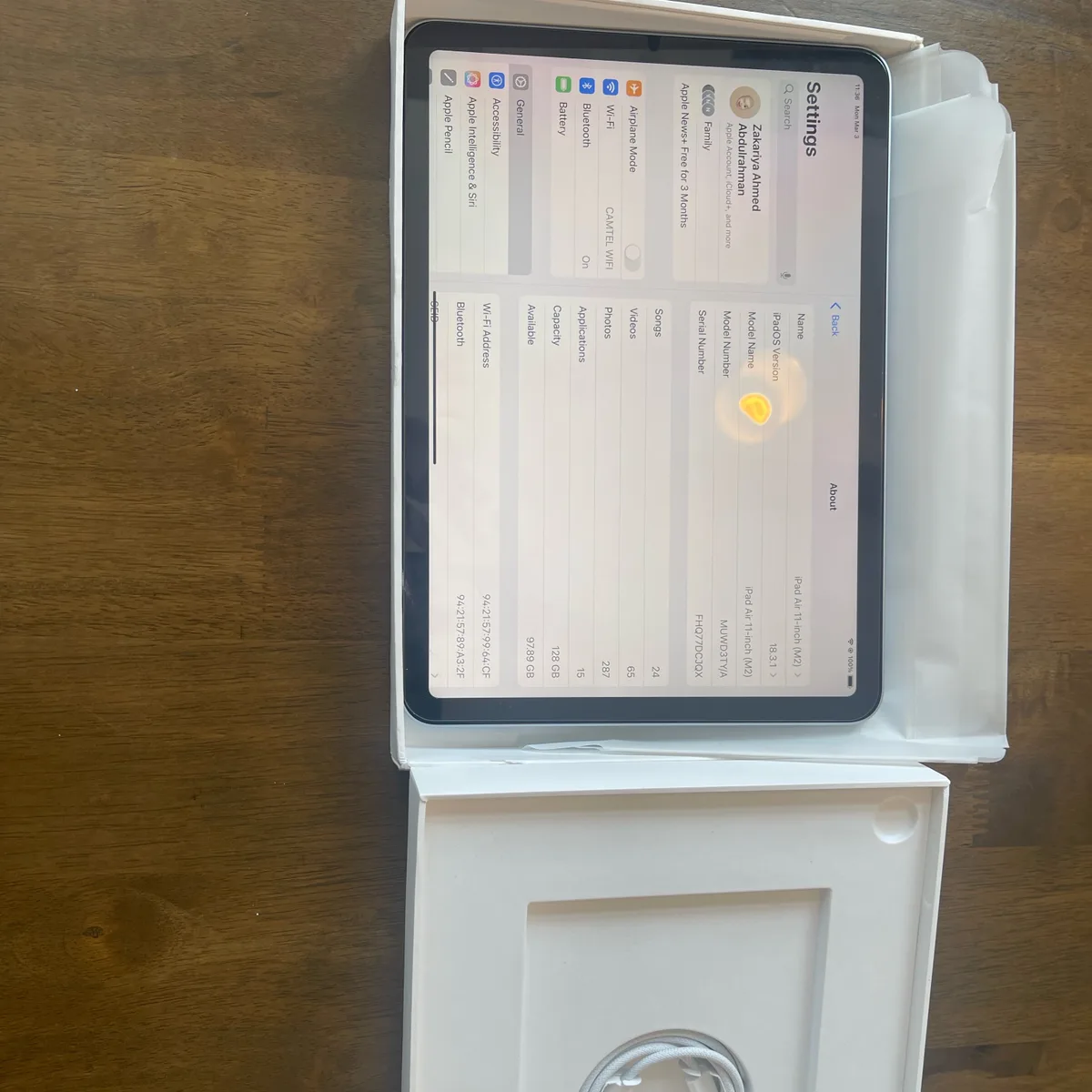 Product image attachment 1 - iPad Air 6th generation 2024 - Blue WiFi