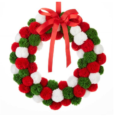 Photo 1 du produit - couronne de fleurs- rouge,vert & blanc