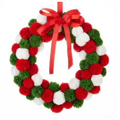 Image de couronne de fleurs- rouge,vert & blanc