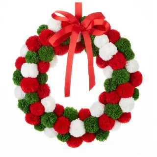 Product image attachment 1 - Wreath- red,green & white