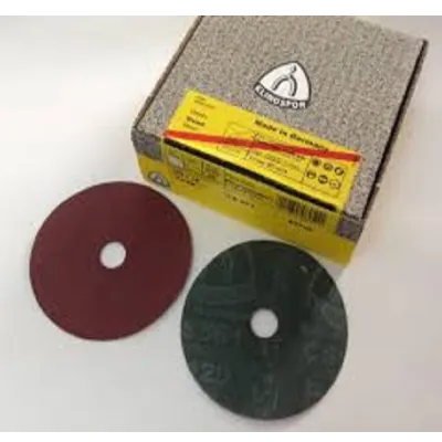 Image de Disque Fibres à Poncer n°100 - Diamètre 7x7/8 - Jaune/Gris	KLINGSPOR