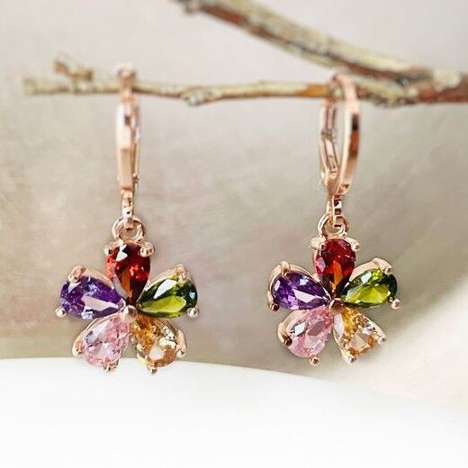 multi-colored zirconia earrings